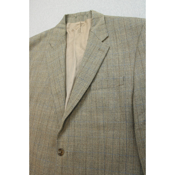 Lauren Ralph Lauren Blazer Mens 44L Herringbone Wool 2 Button Single Breasted - Picture 2 of 11